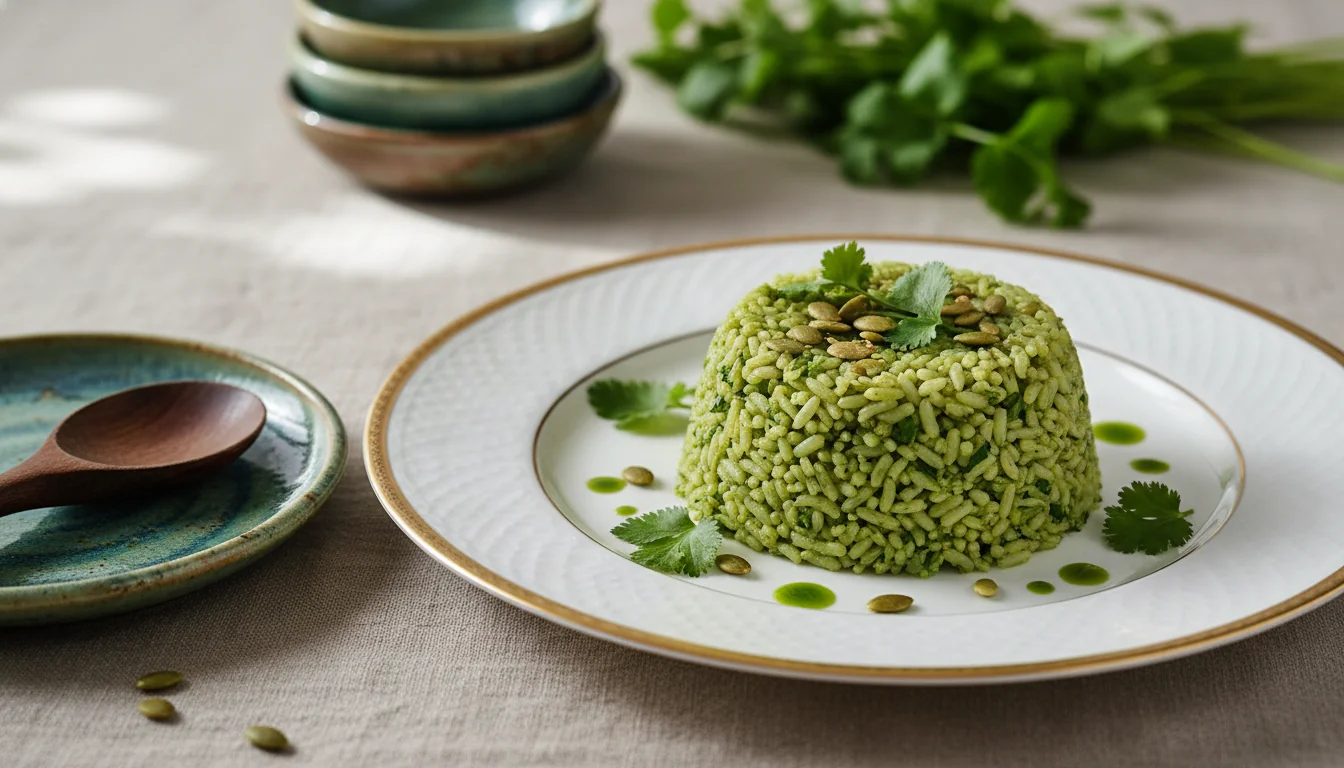 Cilantro Green Rice with Poblano & Black Beans