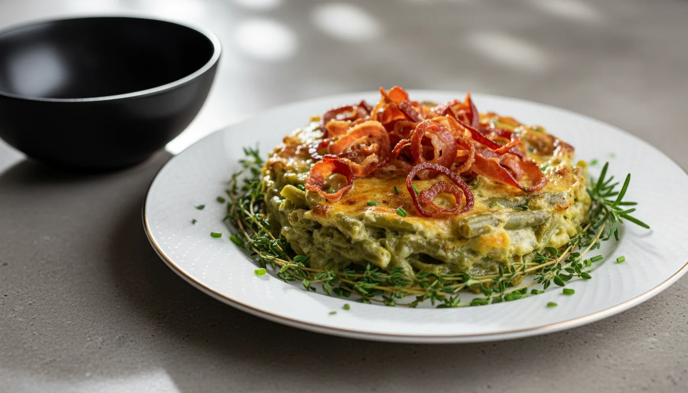 Keto Green Bean Casserole with Crispy Prosciutto 'Onions'